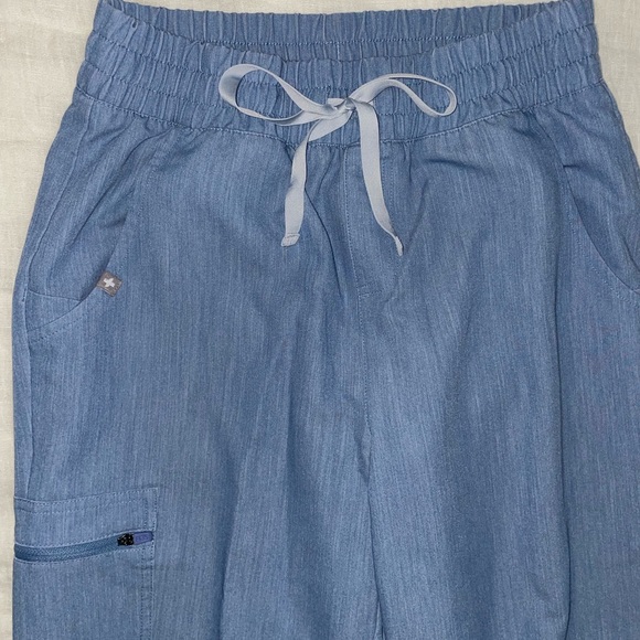Figs Zamora High Waisted Joggers Heather Indigo S Good Condition (1 Flaw) - Picture 1 of 4